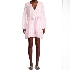 New Roller Rabbitt Light Pink V-Neck Tie-Waist Robe